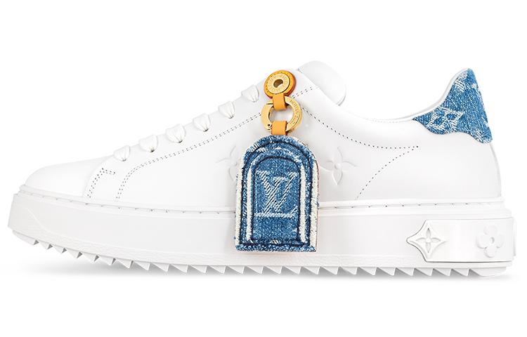 Louis Vuitton Louis Vuitton Time Out Low-Top Skateboard Shoes Women's White Blue