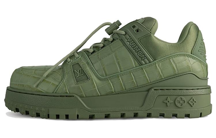 Louis Vuitton Louis Vuitton Trainer Maxi Slip Resistant Low Top Skateboard Shoes Unisex Green