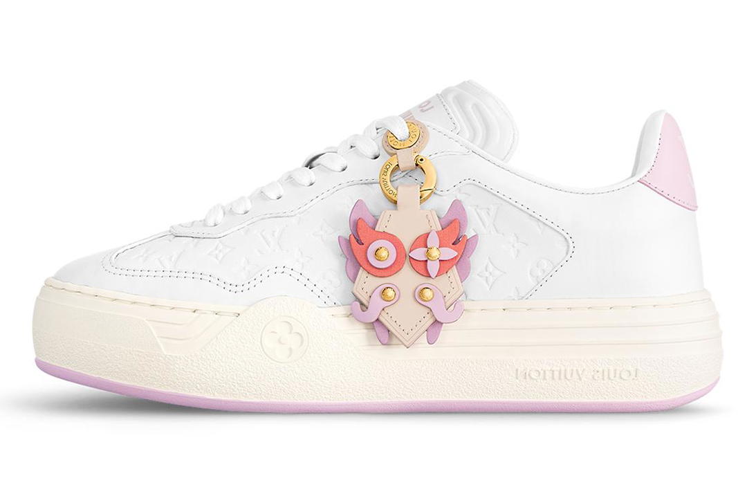 Louis Vuitton Louis Vuitton GROOVY Year Of The Dragon Low Top Skateboard Shoes Women's White Pink