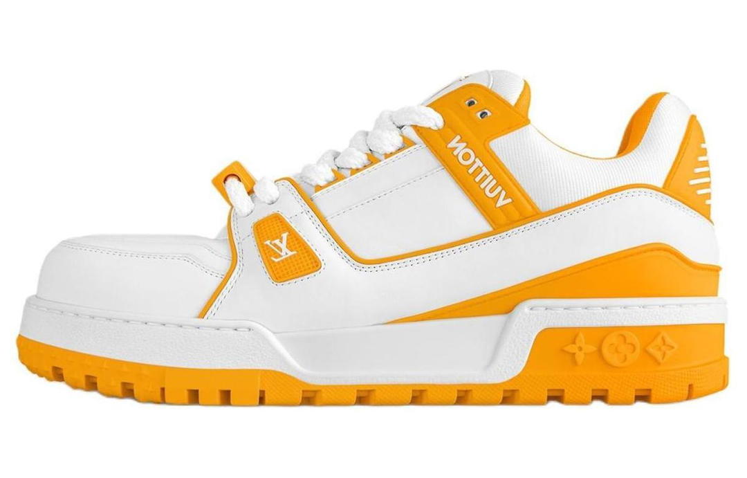 Louis Vuitton Louis Vuitton Trainer Maxi Little Chubby Ding Low Top Skateboard Shoes Unisex White Yellow
