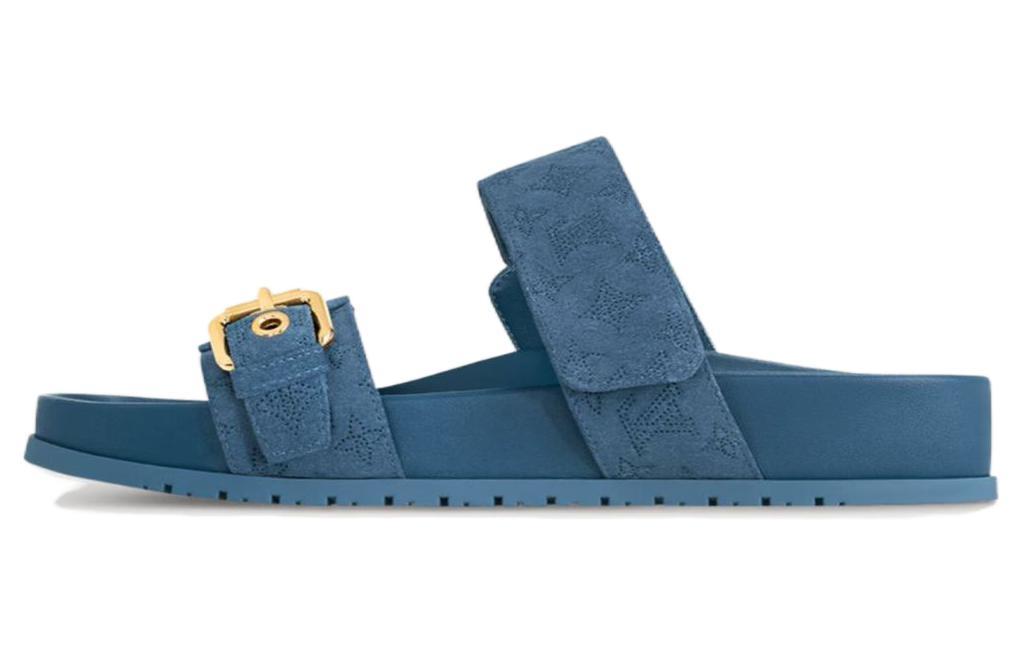 Louis Vuitton Louis Vuitton Bom Dia Slip-Resistant Fashion Slippers Women's Blue