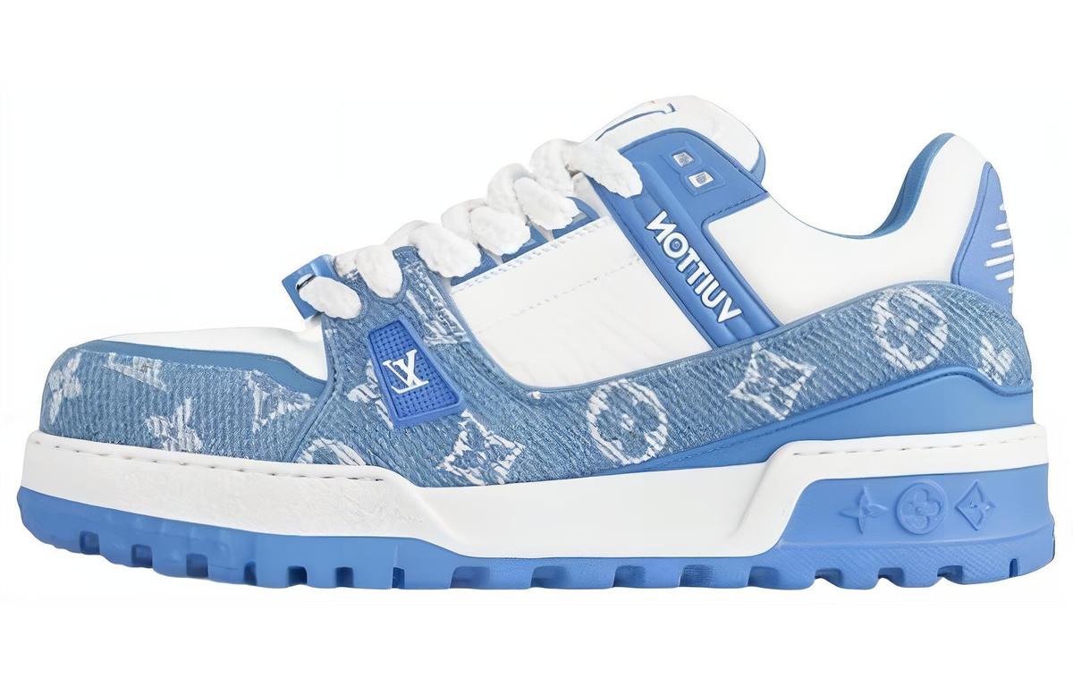 Louis Vuitton Louis Vuitton Trainer Maxi Low Top Skateboard Shoes Unisex Blue White