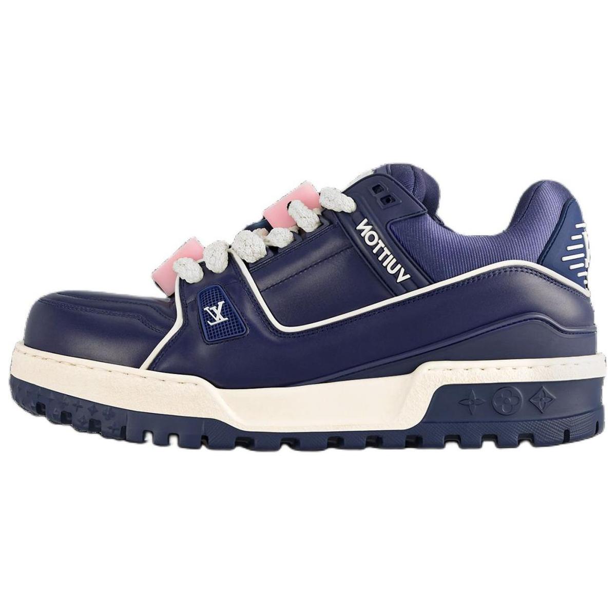 Louis Vuitton Louis Vuitton Trainer Maxi Low Top Casual Shoes Men's Dark Blue