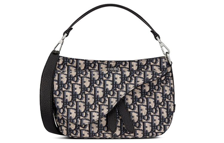 Dior Dior Saddle Leather Saddle Bag Shoulder Bag Crossbody Bag Handbag Mini Men's Beige/Black