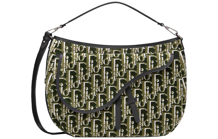Dior Dior Saddle Grained Calfskin Saddle Bag Handbag Shoulder Bag Crossbody Bag Men's Olive Green