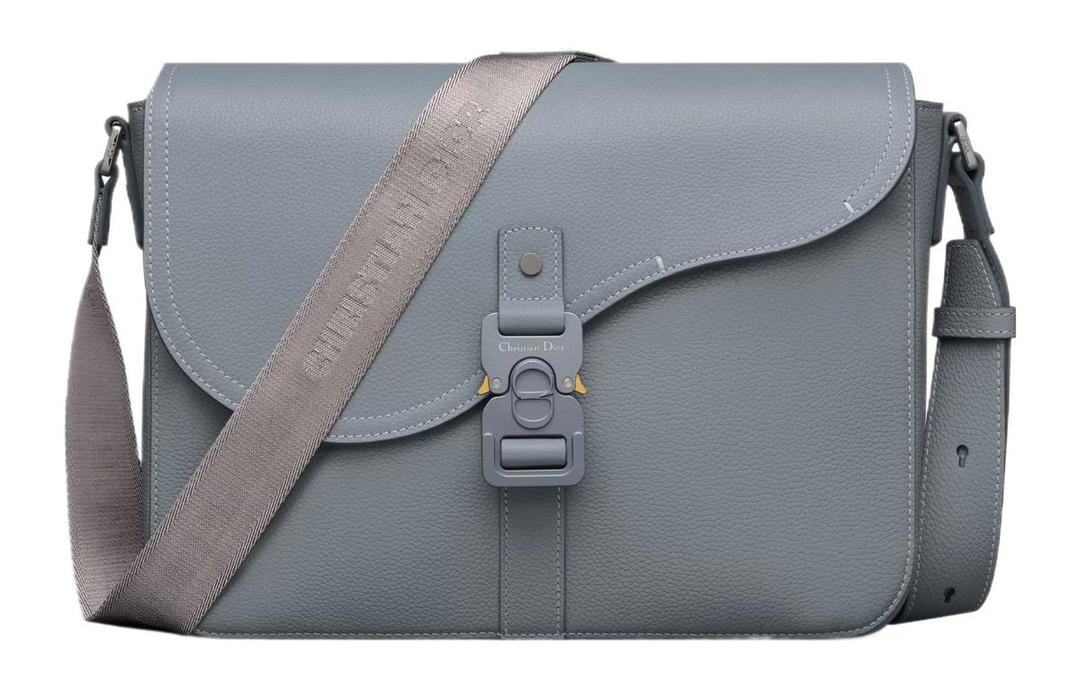 Dior Dior Grained Calfskin Saddle Bag, Messenger Bag, Shoulder Bag, Crossbody Bag Men's Gray