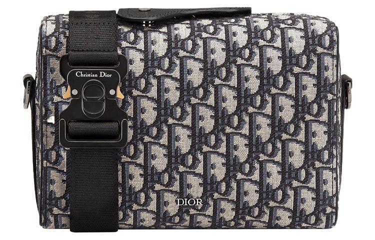 Dior Dior Lingot Cow Leather Messenger Bag Shoulder Bag Crossbody Bag Men's Beige Black