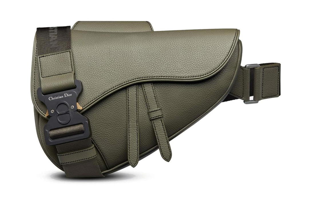 Dior Dior Saddle Grained Calfskin Saddle Bag Shoulder Bag Crossbody Bag Men's Olive