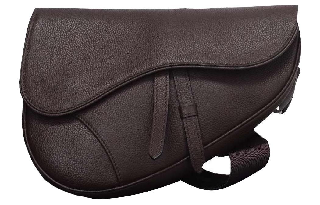 Dior Dior Saddle Calfskin Saddle Bag Crossbody Bag Unisex Brown