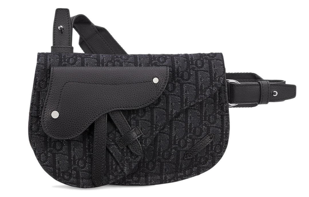 Dior Dior Saddle Cow Leather Saddle Bag Fanny Pack Crossbody Bag Sling Bag Men's Black