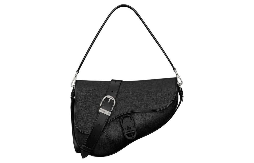 Dior Dior Saddle Grained Calfskin Saddle Bag Handbag Shoulder Bag Men's Black