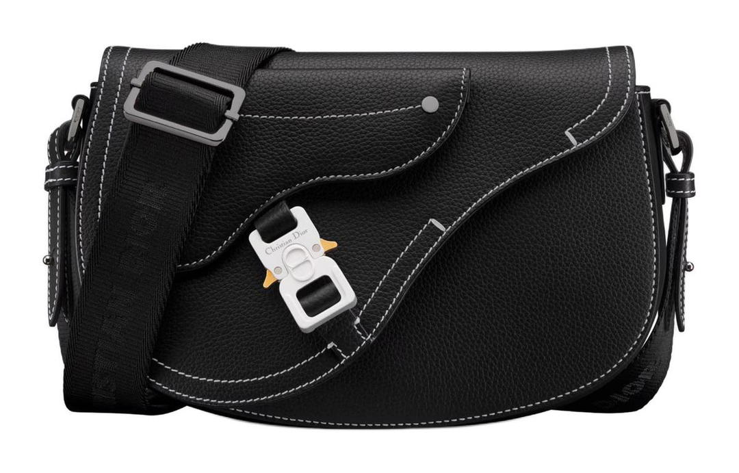 Dior Dior Grained Calfskin Saddle Bag, Messenger Bag, Shoulder Bag, Crossbody Bag Men's Black