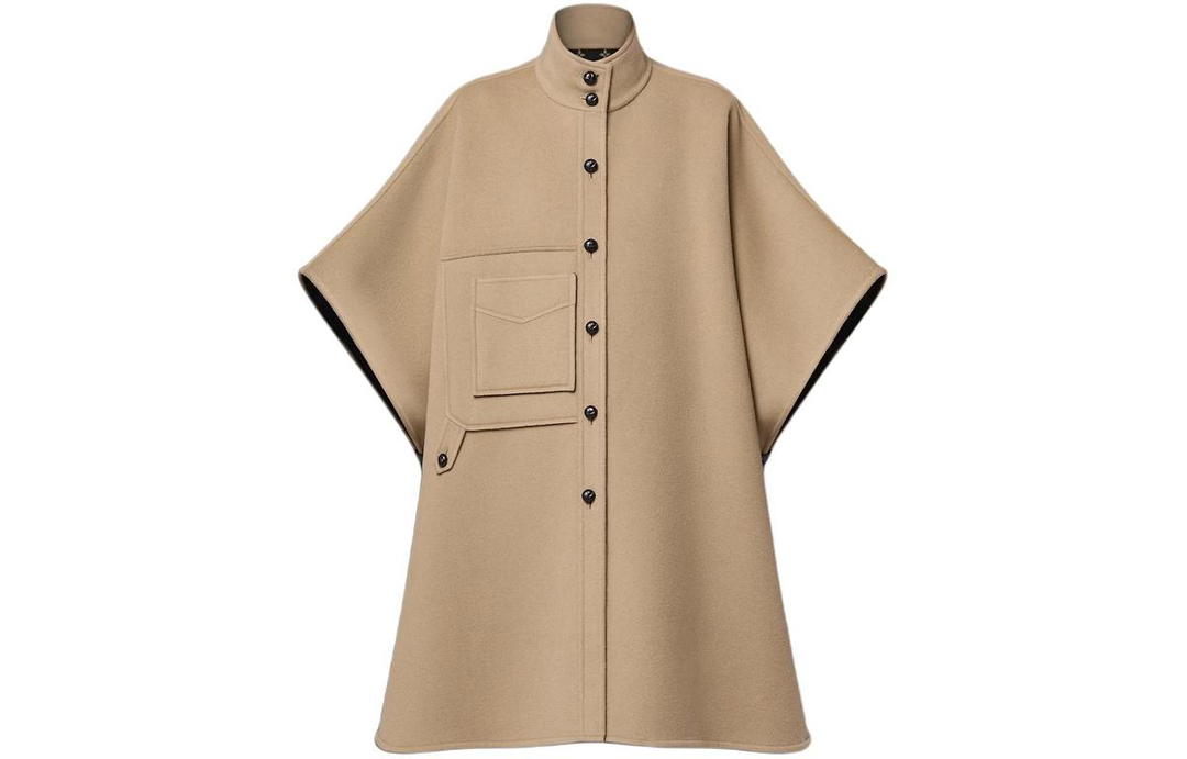 Louis Vuitton Louis Vuitton Button-Up Cape Coat Coats Women's Beige