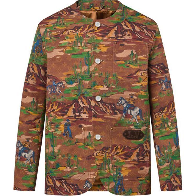 Louis Vuitton Louis Vuitton Collarless Cotton Workwear Jacket
