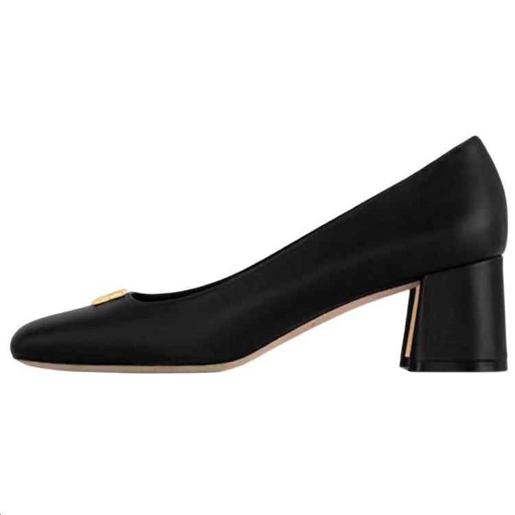Louis Vuitton Louis Vuitton Swing Block Heel High Heels 5.5cm Women's Black