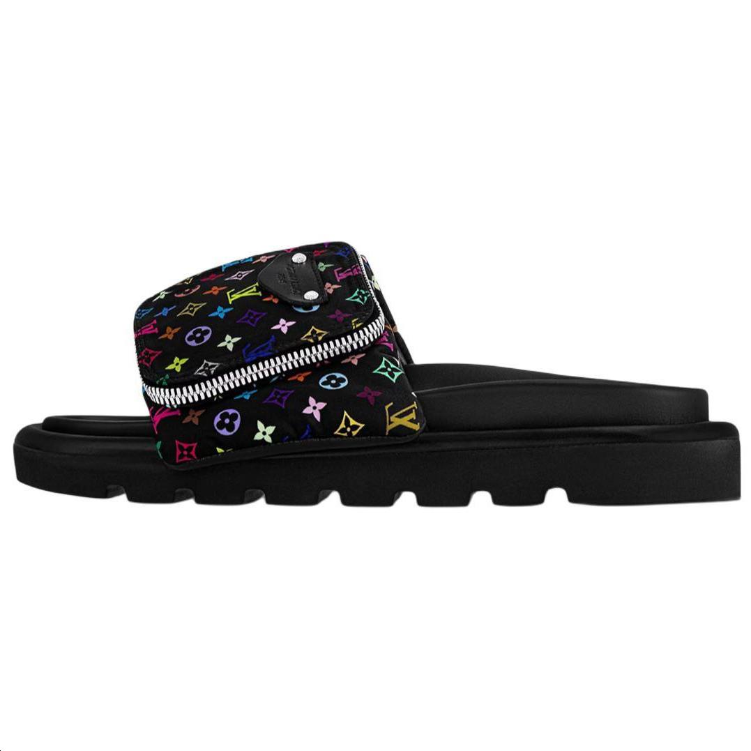 Louis Vuitton Takashi Murakami x Louis Vuitton Slide Slippers Women's Black