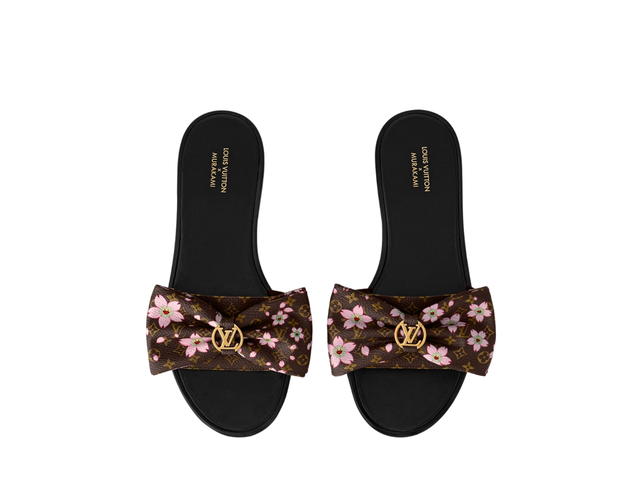 Louis Vuitton Louis Vuitton X Takashi Murakami Lily Flat Mule In Monogram Coated Canvas With Gold-Toned Hardware Sakura Brown - view 3