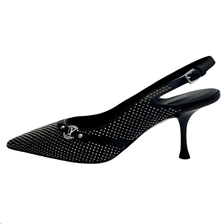 Louis Vuitton Louis Vuitton Slim Heel High Heels 7.5cm Women's Black