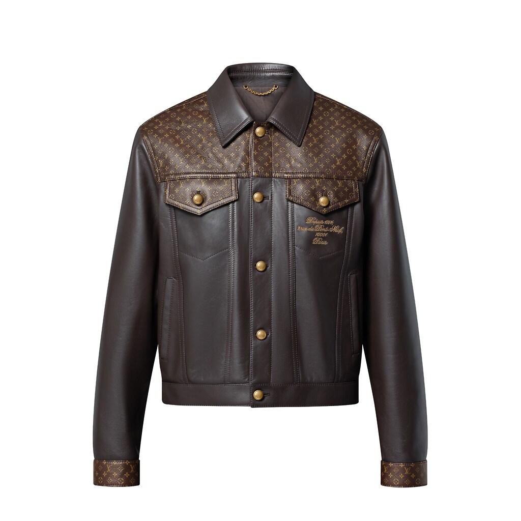 Louis Vuitton Louis Vuitton Embellished Leather Trucker Jacket