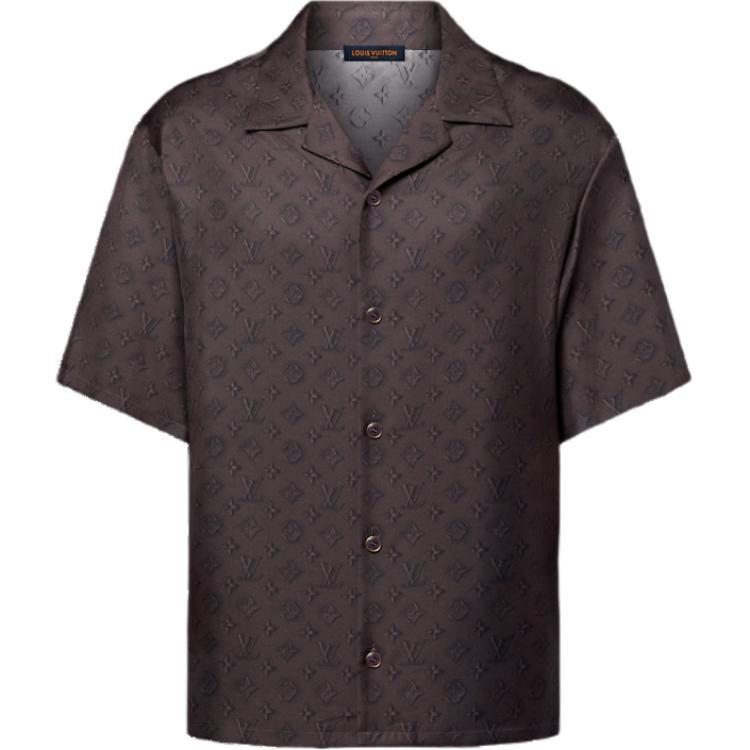 Louis Vuitton Louis Vuitton Printed Monogram Short-Sleeved Silk Shirt