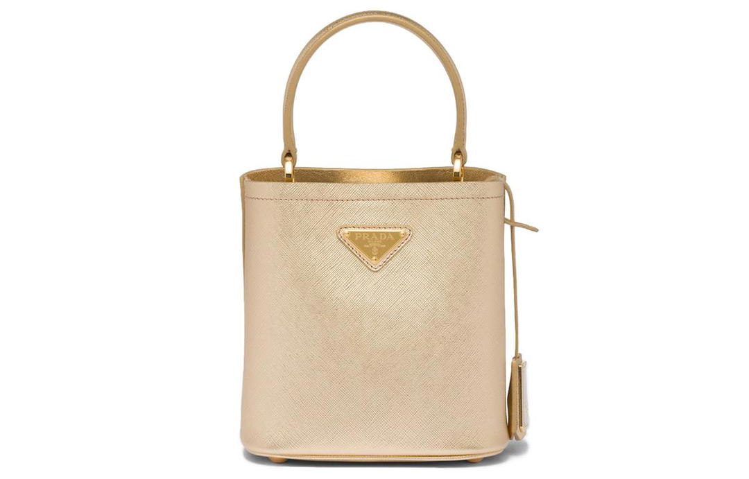 Prada Prada Panier Leather Bucket Bag Tote Bag Shopping Bag Shoulder Bag Crossbody Bag Handbag Mini Women's Platinum