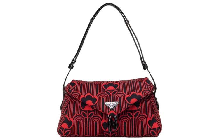 Prada Prada Leather Shoulder Bag Women's Red