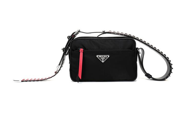 Prada Prada Fabric Small Square Bag Shoulder Bag Crossbody Bag Women's Black