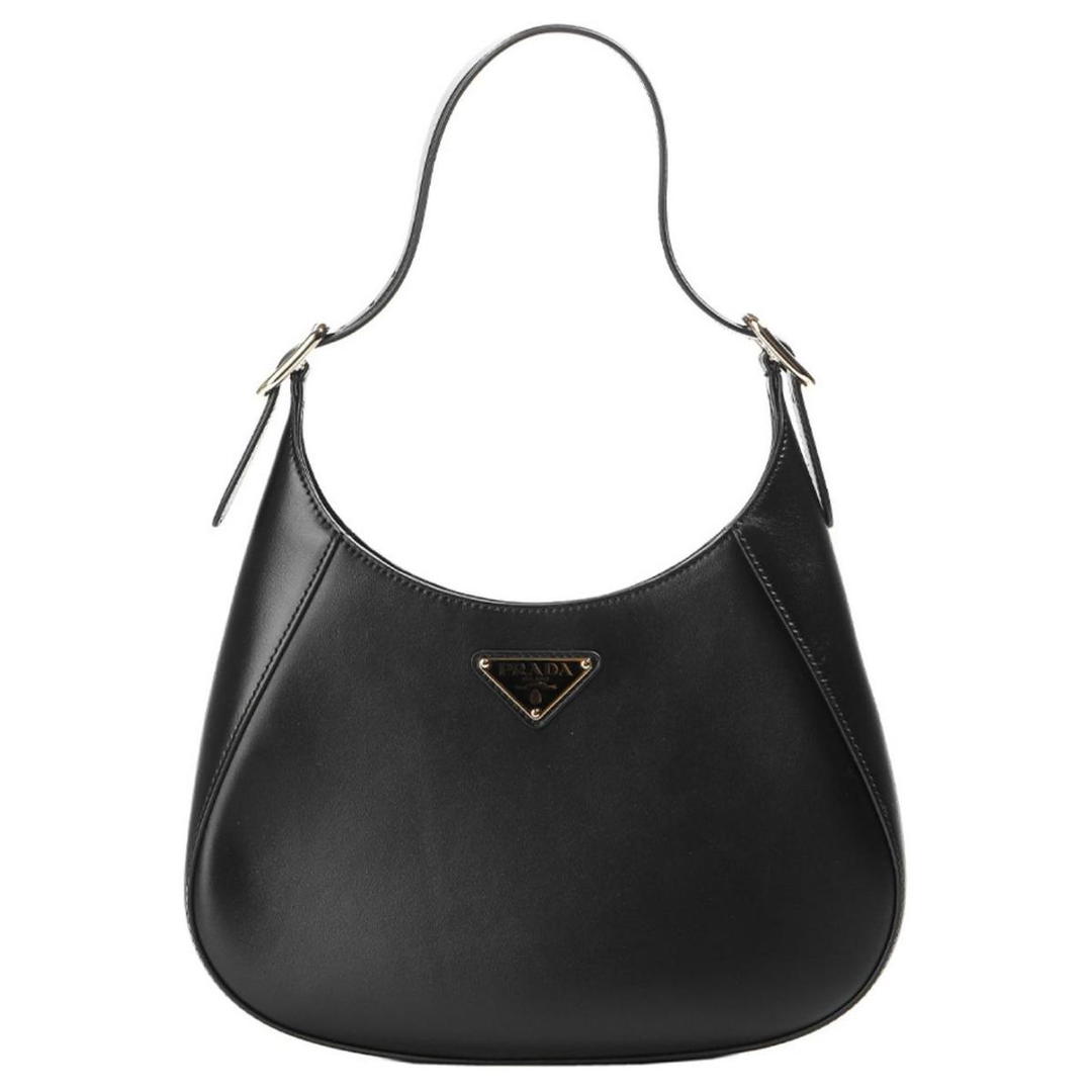 Prada Prada Cleo Calfskin Handbag Shoulder Bag Women's Black