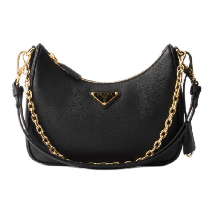 Prada Prada Re Edition Cow Leather Shoulder Bag Mini Women's Black