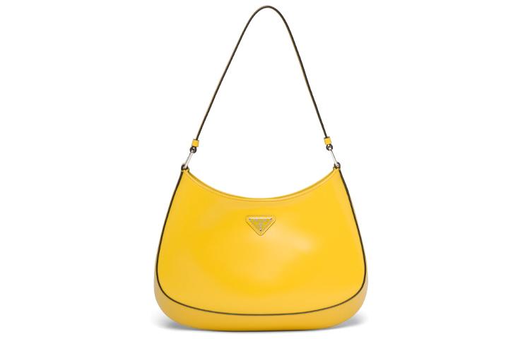 Prada Prada Cleo Shiny Leather Handbag Shoulder Bag Women's Yellow