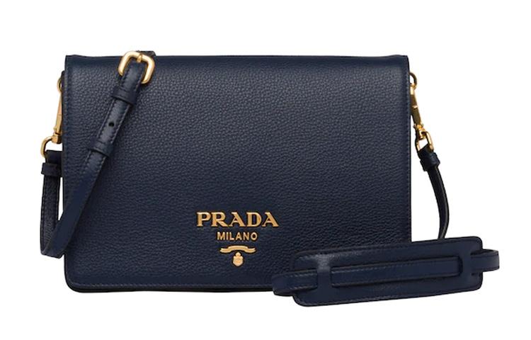 Prada Prada Cahier Leather Patchwork Shoulder Bag Crossbody Bag Women's Baltic Sea Blue