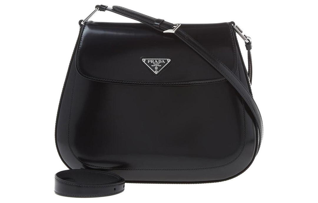 Prada Prada Leather Handbag Shoulder Bag Women's Black