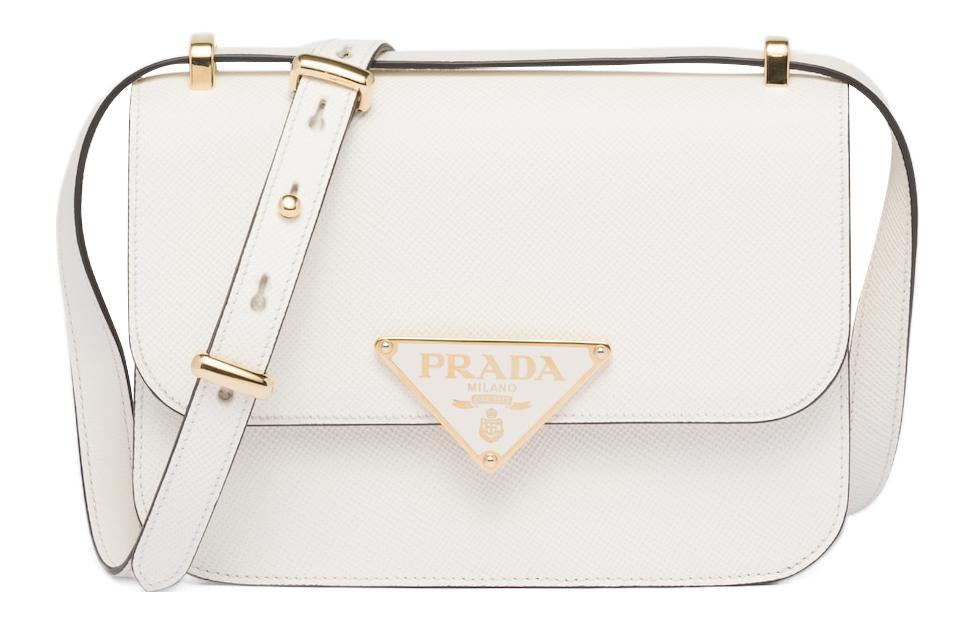 Prada Prada Saffiano Leather Crossbody Bag Shoulder Bag Women's White