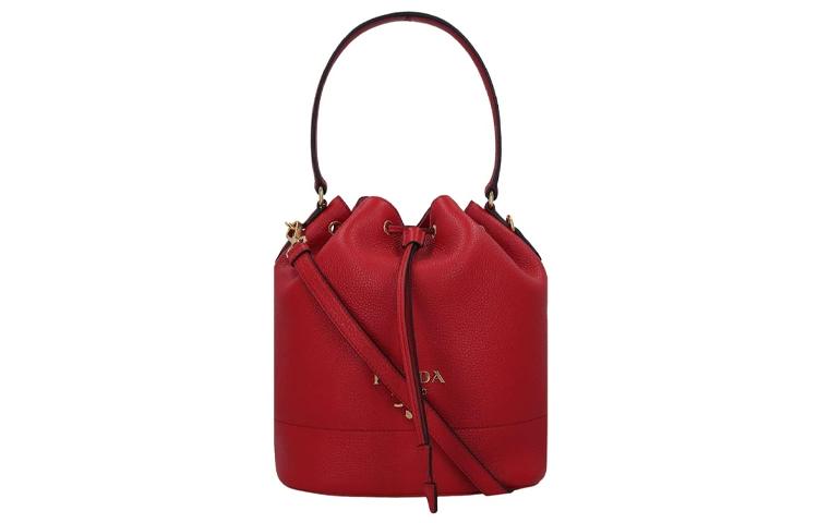Prada Prada Leather Bucket Bag Crossbody Bag Regular Unisex Red