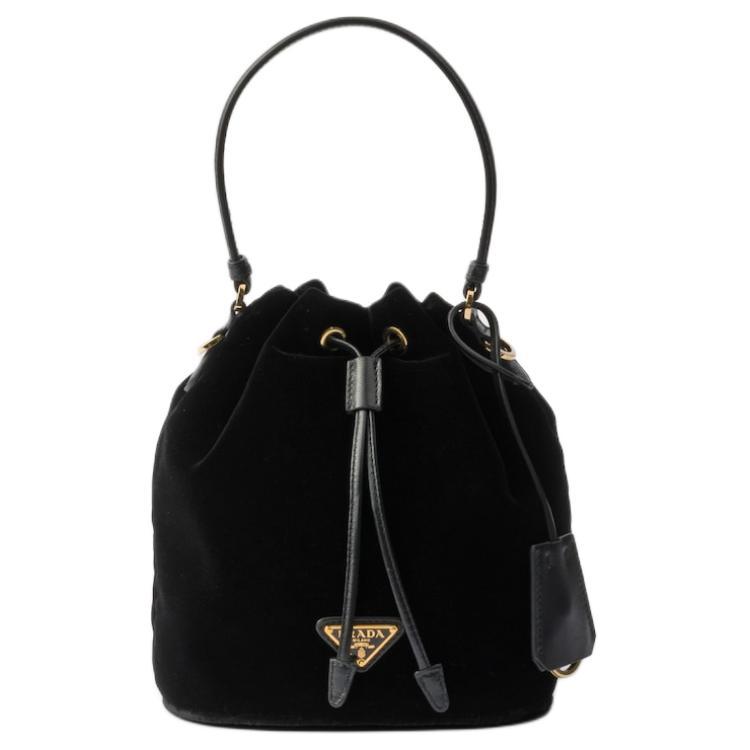 Prada Prada Velvet Bucket Bags Shoulder Bag Crossbody Bag Handbag Mini Women's Black