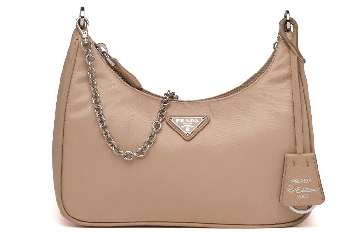 Prada Prada Hobo Re Edition Nylon Shoulder Bag Handbag Shoulder Bag Women's Nude