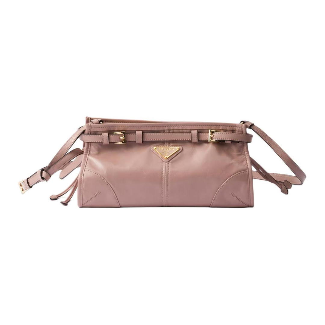 Prada Prada Soft Leather Crossbody Bag Shoulder Bag Women's Lily Of The Valley Blue