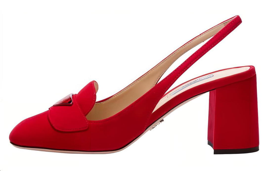 Prada Prada Chunky Heel High Heels Women's Red