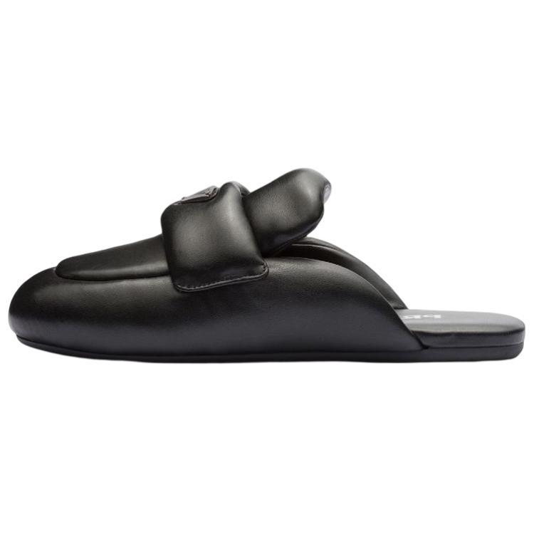 Prada Prada Soft Padded 5mm Sabots Black Nappa Leather Women's