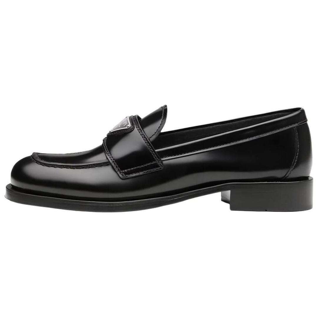 Prada Prada Logo plaque Leather Loafers