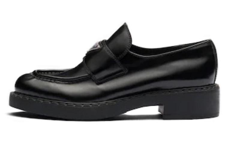 Prada Prada Chocolate 50mm Brushed Leather Loafer 'Black' Women's