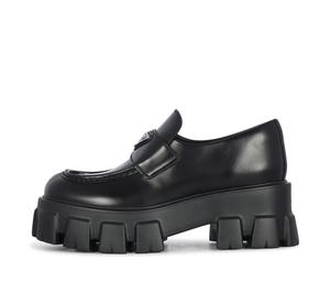 Buy Prada Brushed Leather Monolith Loafers 'Black' Women's at Sasom – Authentic and Ready to Ship
