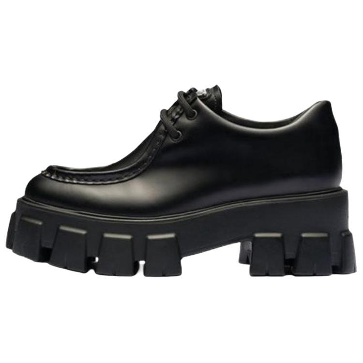 Prada Prada Moonlith Brushed Leather Lace up Shoes