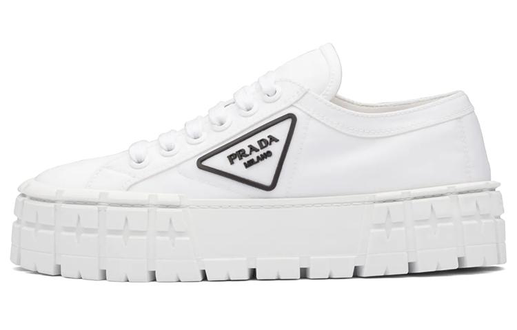 Prada Prada Double Wheel Re nylon Gabardine Sneakers 'White' Women's