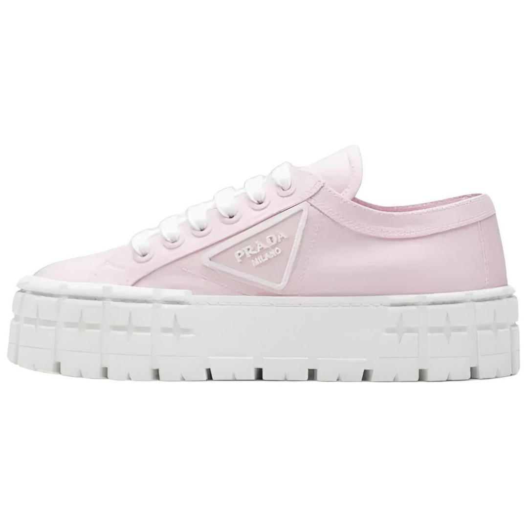 Prada Prada Wheel Double Nylon Gabardine Platform Shoes Women's Snow Pink