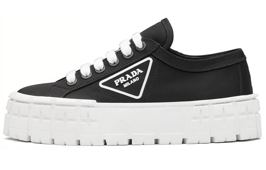 Prada Prada Double Wheel Re nylon Gabardine Sneakers 'Black' Women's