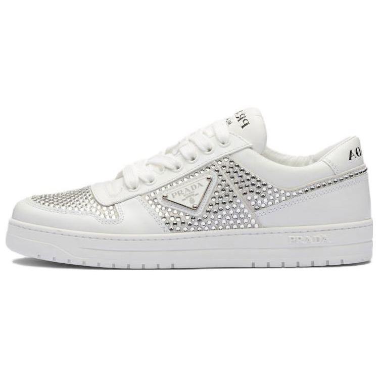 Prada Prada Crystal embellished Leather Sneakers