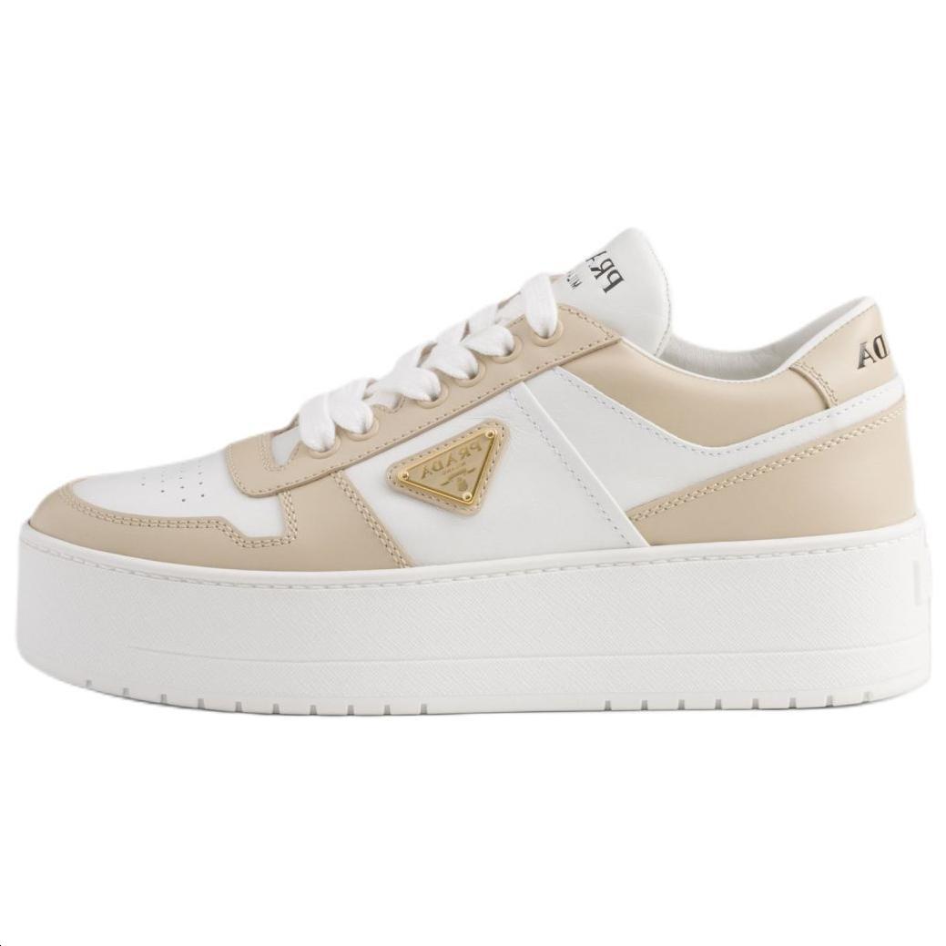 Prada Prada Downtown Bold Low-Top Skateboard Shoes 5cm Women's Ecru