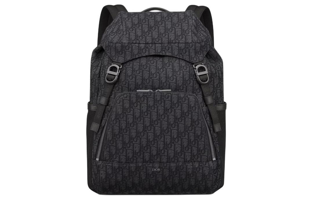Dior Dior 8 Oblique Printed Fabric Backpack Men's Black
