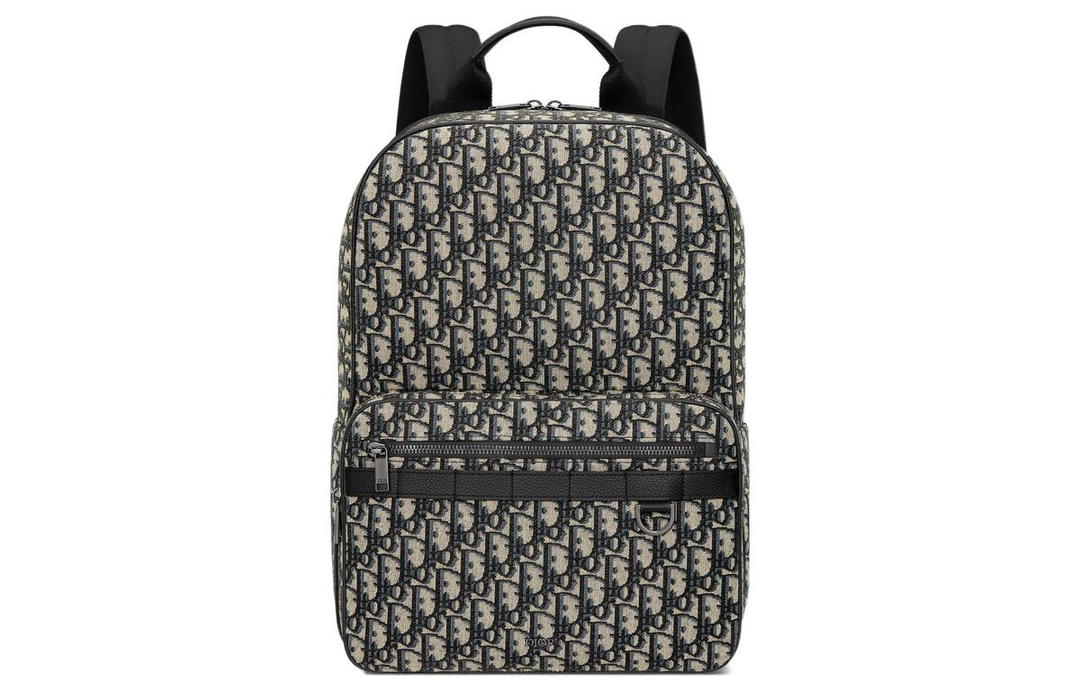 Dior Dior Leather Nylon Backpack Regular Men's Beige/Black